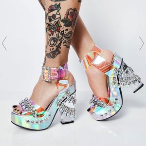 Dolls Kill Sugar Thrillz Rhinestone Platform